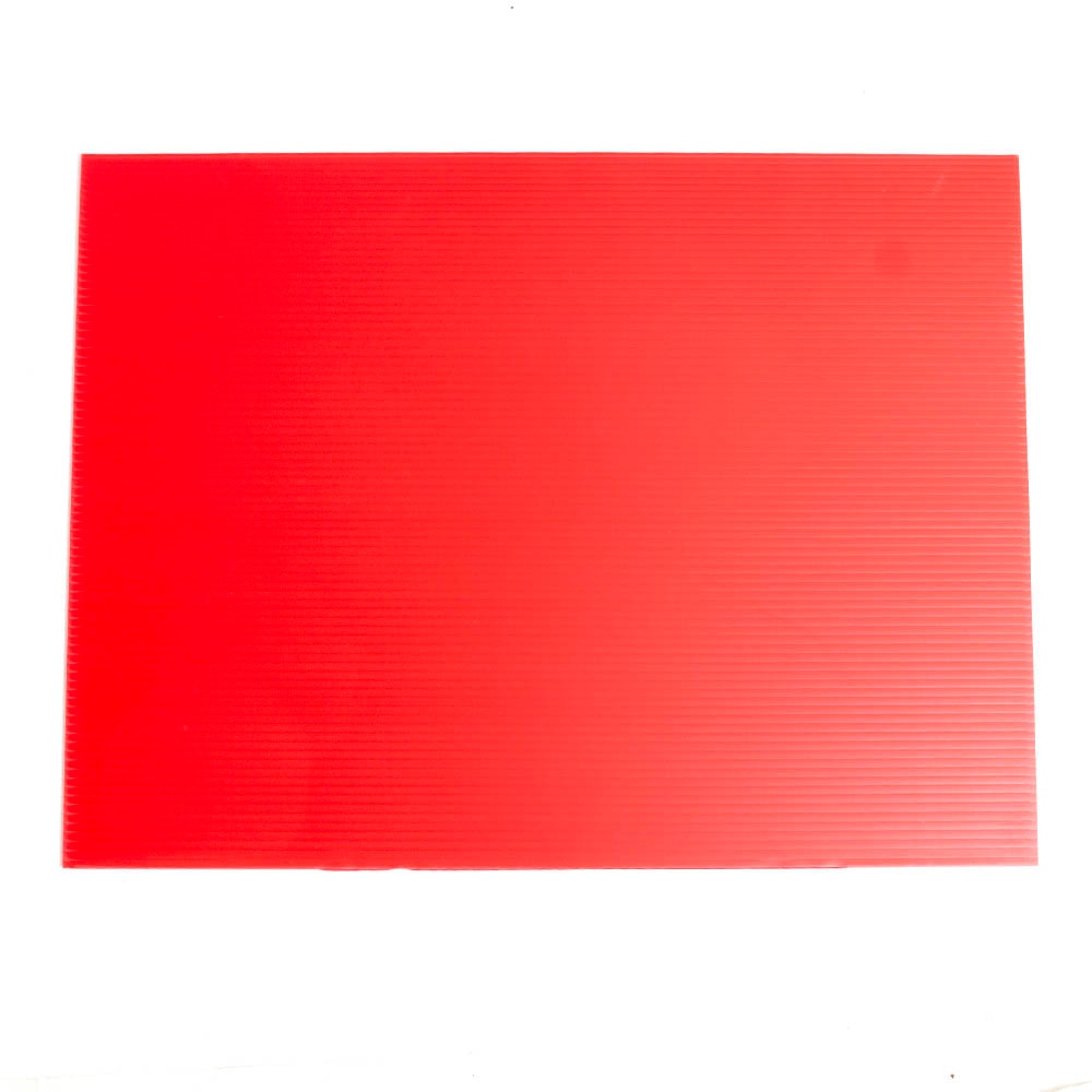 Plastic, Art & School, 18"x24", Corrugated, Sheet, 54895, Red